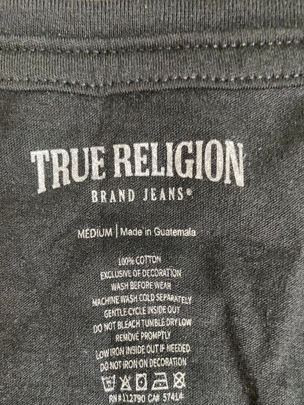 True Religion Tiger Relax Shrunken Tee Black Graphic Crop Top NWT Medium - Picture 4 of 4